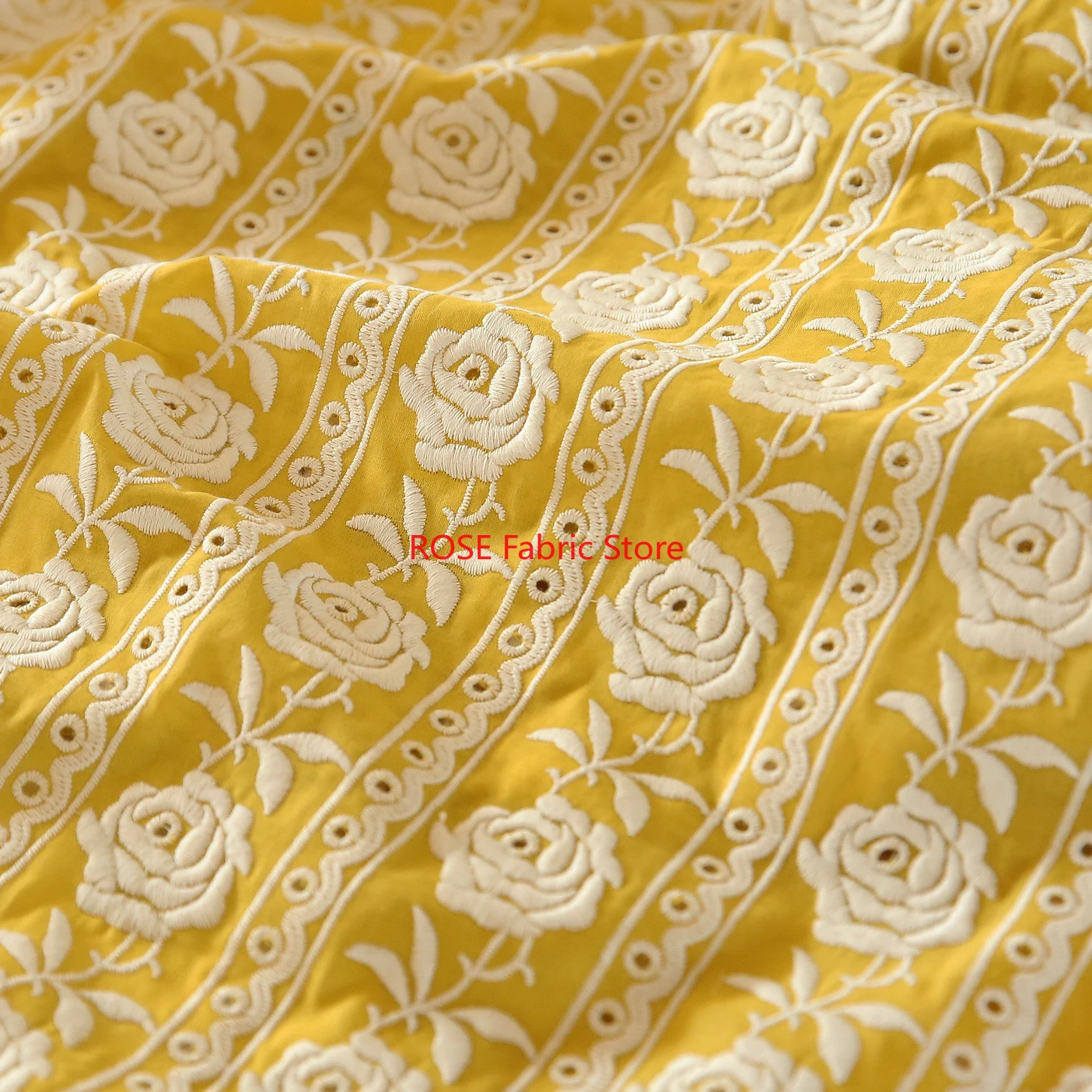 Francuska bawełna żółta róża,  – Embroidery Yellow Dress recenzja i cena