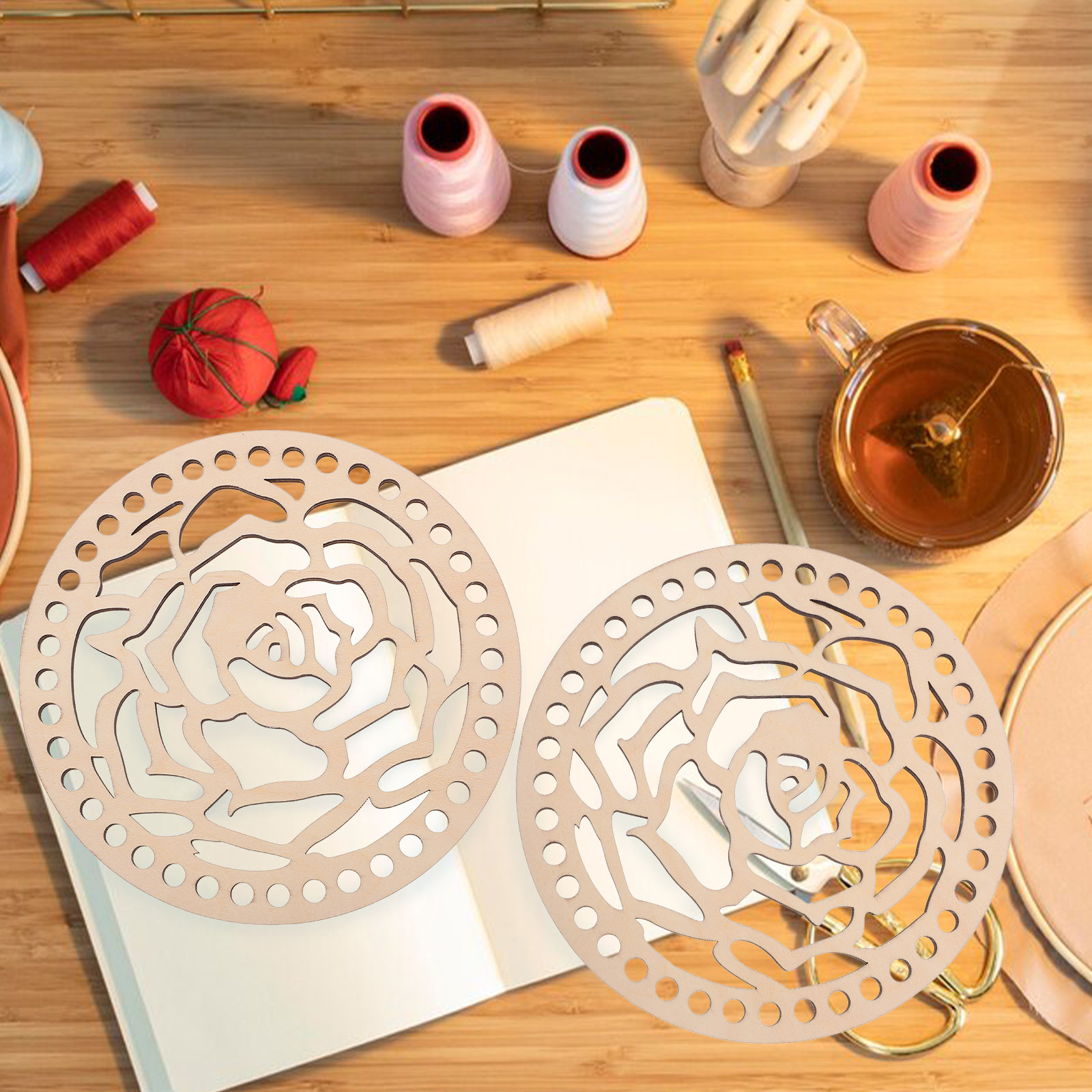 2 sztuki, okrągłe drewniane po – Embroidery Bag recenzja i cena